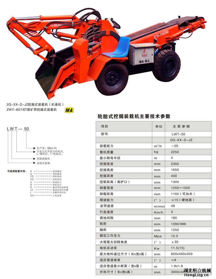 LWT-50型轮式扒矿机